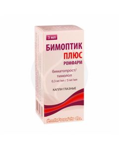 Bimoptic plus eye drops 0.3mg / ml, 3ml | Buy Online