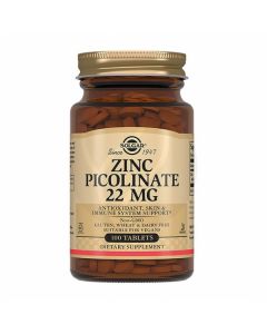 Solgar Zinc Picolinate tablets BAA 22mg, No. 100 | Buy Online