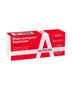 Moxonidine tablets 0.4mg, No. 30 Akrihin | Buy Online