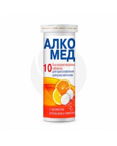 Alcomed effervescent tablets orange-lemon dietary supplement, No. 10 | Buy Online