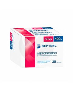 Metoprolol tablets p / o prolonged action 100mg, No. 30 | Buy Online