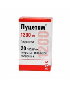 Lucetam tablets p / o 1200mg, No. 20 | Buy Online