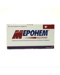 Buy cheap Meropenem | Meronem powder d / pr-r for intravenous administration. 1 g vials 10 pcs. online www.pharm-pills.com