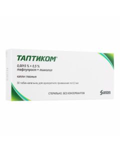 Buy cheap Tafluprost, Timolol | Taptic eye drops 0.0015% + 0.5% 0.3 ml 30 ml online www.pharm-pills.com