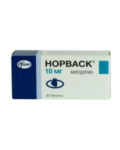 Buy cheap amlodipine | Norvask tablets 10 mg, 30 pcs. online www.pharm-pills.com