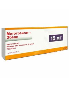 Buy cheap Methotrexate | Methotrexate-Ebeve injection 10 mg / ml syringe 1.5 ml 1 pc. online www.pharm-pills.com