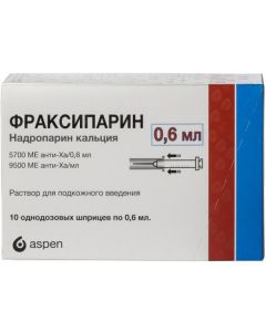 Buy cheap NADROPARINUM calcium | Fraxiparin solution d / subcutaneous injection 9,500 anti-XA IU / ml / 5700 IU Anti-Xa / 0.6 ml 0.6 ml syringes 10 pcs. online www.pharm-pills.com