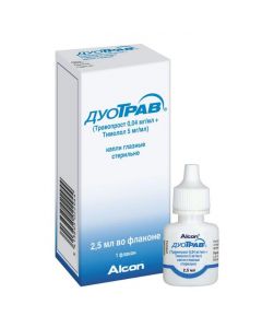 Buy cheap Travoprost, Timolol | DuoTrav eye drops, 2.5 ml online www.pharm-pills.com