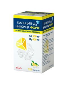 Buy cheap calcium carbonate, colecalciferol | Calcium-D3 Nycomed forte chewable tablets lemon 120 pcs. online www.pharm-pills.com