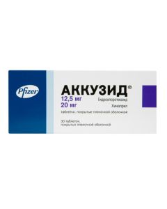 Buy cheap Hydrohlorotyazyd, Hynapryl | Akkuzid tablets are coated. 12.5 mg + 20 mg 30 pcs. online www.pharm-pills.com