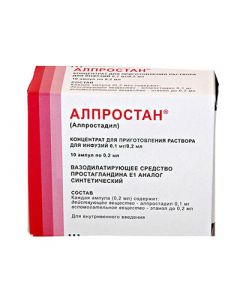 Buy cheap alprostadil | Alprostan concentrate d / pr solution for infusion 0.1 mg / 0.2 ml ampoules 10 pcs. online www.pharm-pills.com