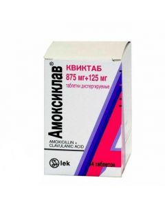 Buy cheap Amoxicillin, clavulanic acid | Amoxiclav Quicktab dispersible tablets 875 mg + 125 mg 14 pcs. online www.pharm-pills.com