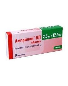 Buy cheap Hydrochlorothiazide, Ramipril | Amprilan NL tablets 2.5 + 12.5 mg, 30 pcs. online www.pharm-pills.com