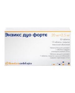 Buy cheap indapamide, enalapril | Enzix duo forte tablets set 2.5 mg + 20 mg 45 pcs. online www.pharm-pills.com