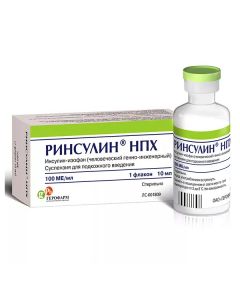 Buy cheap Insulin-yzofan chelovecheskyy genetically Inzhenernyi | Rinsulin NPH suspension for p / kozhn.vved. 100 IU / ml vial 10 ml pack online www.pharm-pills.com