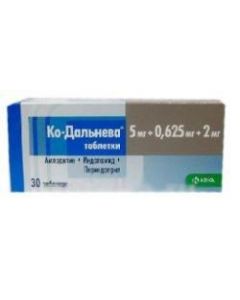 Buy cheap amlodipine, indapamide, Perindopril | Ko-Dalnev tablets 5 + 0.625 + 2 mg 30 pcs. pack online www.pharm-pills.com