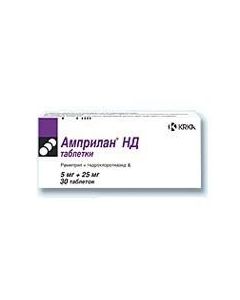 Buy cheap Hydrohlorotyazyd, ramipril | Amprilan Nd tablets 25 mg + 5 mg 30 pcs. online www.pharm-pills.com