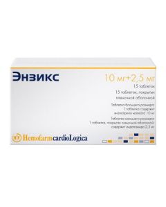 Buy cheap indapamide, enalapril | Enzix tablets set 2.5 mg + 10 mg 30 pcs. online www.pharm-pills.com