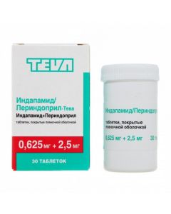 Buy cheap Indapamide, Perindopril | Indapamide / Perindopril-Teva tablets coated. 0.625 mg + 2.5 mg 30 pcs. online www.pharm-pills.com