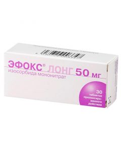 Buy cheap isosorbide mononitrate | Efoks long tablets retard 50 mg, 30 pcs. online www.pharm-pills.com