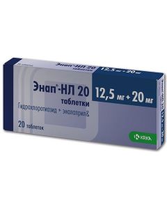 Buy cheap Hydrohlorotyazyd, enalapril | Enap-NL 20 tablets 12.5 mg + 20 mg 20 pcs. online www.pharm-pills.com