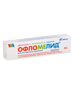 Buy cheap Ofloxacin, Methyluracilum, lidocaine | Oflomel ointment, 50 g online www.pharm-pills.com