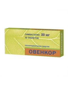 Buy cheap Simvastatin | Ovenkor tablets 20 mg, 30 pcs. online www.pharm-pills.com