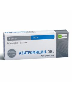 Buy cheap Azithromycin | Azithromycin-OBL capsules 250 mg 6 pcs. online www.pharm-pills.com