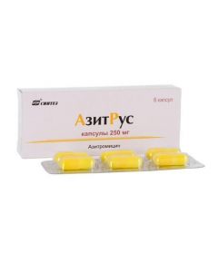 Buy cheap Azithromycin | AzitRus capsules 250 mg, 6 pcs. online www.pharm-pills.com