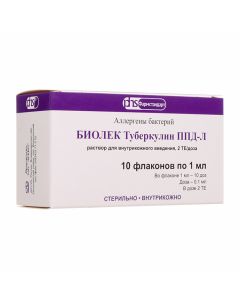 Buy cheap Allerhen bacteria | Tuberculin PPD-L Biolek rr for in / skin. enter 2TE / dose (2TE / 0, 1 ml) 1 ml (10 doses) ampoules 10 pcs. online www.pharm-pills.com