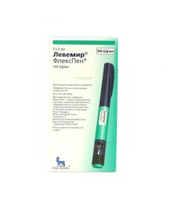 Buy cheap Insulin detemyr | Levemir Flexpen solution for p / p injected 100 IU / ml 3 ml cartridges in syringe pens 5 pcs. online www.pharm-pills.com