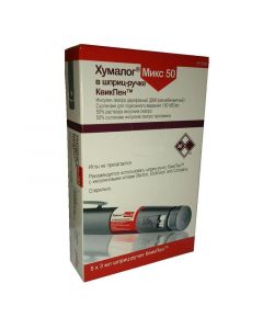 Buy cheap Insulin lyzpro dvuhfazn y | Humalog Mix 50 cartridges 100 IU / ml, 3 ml in Quick Pen syringe, 5 online www.pharm-pills.com