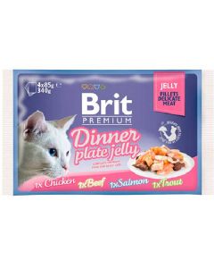 Brit Premium Dinner Jelly kit for cats Pieces in jelly 4 spiders 85g each - cheap price - pharm-pills.com