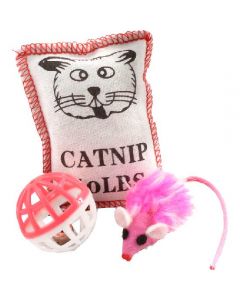 A set of toys for cats ball, mouse, pillow 40 * 45 * 90mm - cheap price - pharm-pills.com