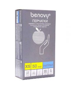 Gloves, nitrile examination textures. powder-free. Benovy XS (MILD pack. 50 pairs / 100 pieces) - cheap price - pharm-pills.com