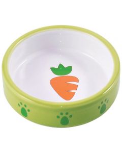 CeramicArt ceramic bowl for rodents Green with carrots 70ml - cheap price - pharm-pills.com