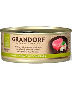 Grandorf Tuna with Crab in Broth canned food for cats Tuna fillet with crab meat 70g - cheap price - pharm-pills.com