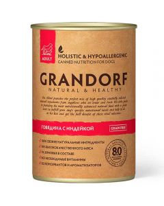 Grandorf (Grandorf) canned food for dogs Beef and Turkey (BEEF & TURKEY) 400g - cheap price - pharm-pills.com