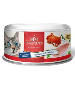 Secret Premium canned food for cats chicken with crab in jelly 85gr - cheap price - pharm-pills.com