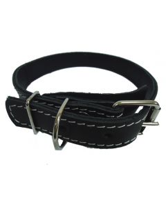 Collar for dogs of medium and large breeds leather double 25mm - cheap price - pharm-pills.com