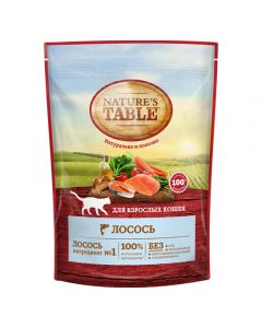 Nature's Table dry food for adult cats Salmon 190g - cheap price - pharm-pills.com