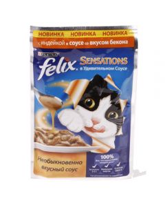 Felix Sensations Turkey in sauce with bacon flavor for cats 85g - cheap price - pharm-pills.com