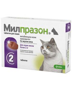 Milprazone for cats weighing over 2 kg 2 tablets 16 mg - cheap price - pharm-pills.com