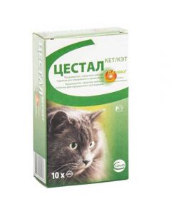 Cestal Cat for cats with liver flavor 10 tablets - cheap price - pharm-pills.com