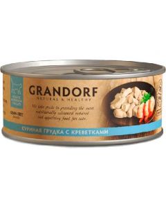 Grandorf (Grandorf Chicken with Prawn in Broth) canned food for cats Chicken breast with shrimps 70g - cheap price - pharm-pills.com