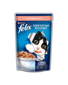 Felix (Felix) for cats delicious chunks in jelly with Spider Salmon 85g - cheap price - pharm-pills.com