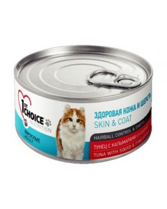 1st Choice Canned food for cats tuna with squid and pineapple 85g - cheap price - pharm-pills.com