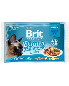 Brit (Premium Gravy Dinner) kit for cats pieces in sauce 4 spiders 85g each - cheap price - pharm-pills.com