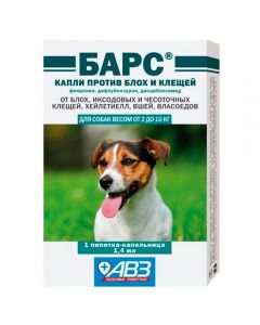 Bars drops against fleas and ticks for dogs from 2 to 10 kg (pipette 1.4 ml) - cheap price - pharm-pills.com