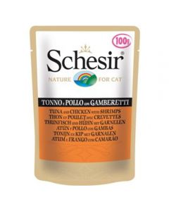 Schesir Shezir canned food for cats Tuna, Chicken and Shrimps 100g - cheap price - pharm-pills.com